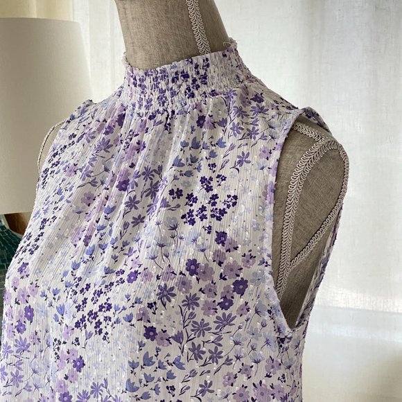 Rachel Zoe Sleeveless Lilac Floral Top - Picture 6 of 10